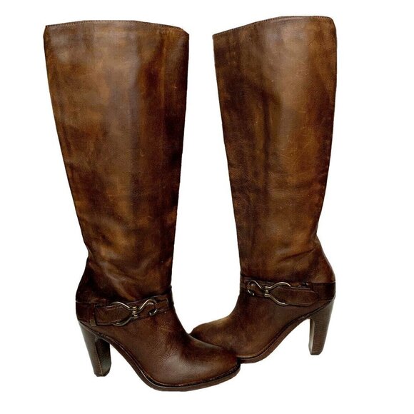 Cole Haan Women's Air Tantivy Knee-High Leather Boot in Chestnut - Picture 7 of 12